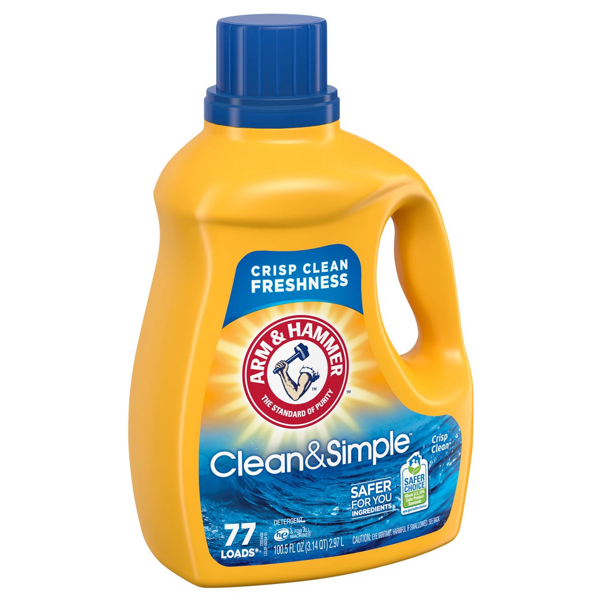 slide 4 of 9, ARM & HAMMER Clean & Simple, 77 Loads Liquid Laundry Detergent, 100.5 Fl oz, 118 oz