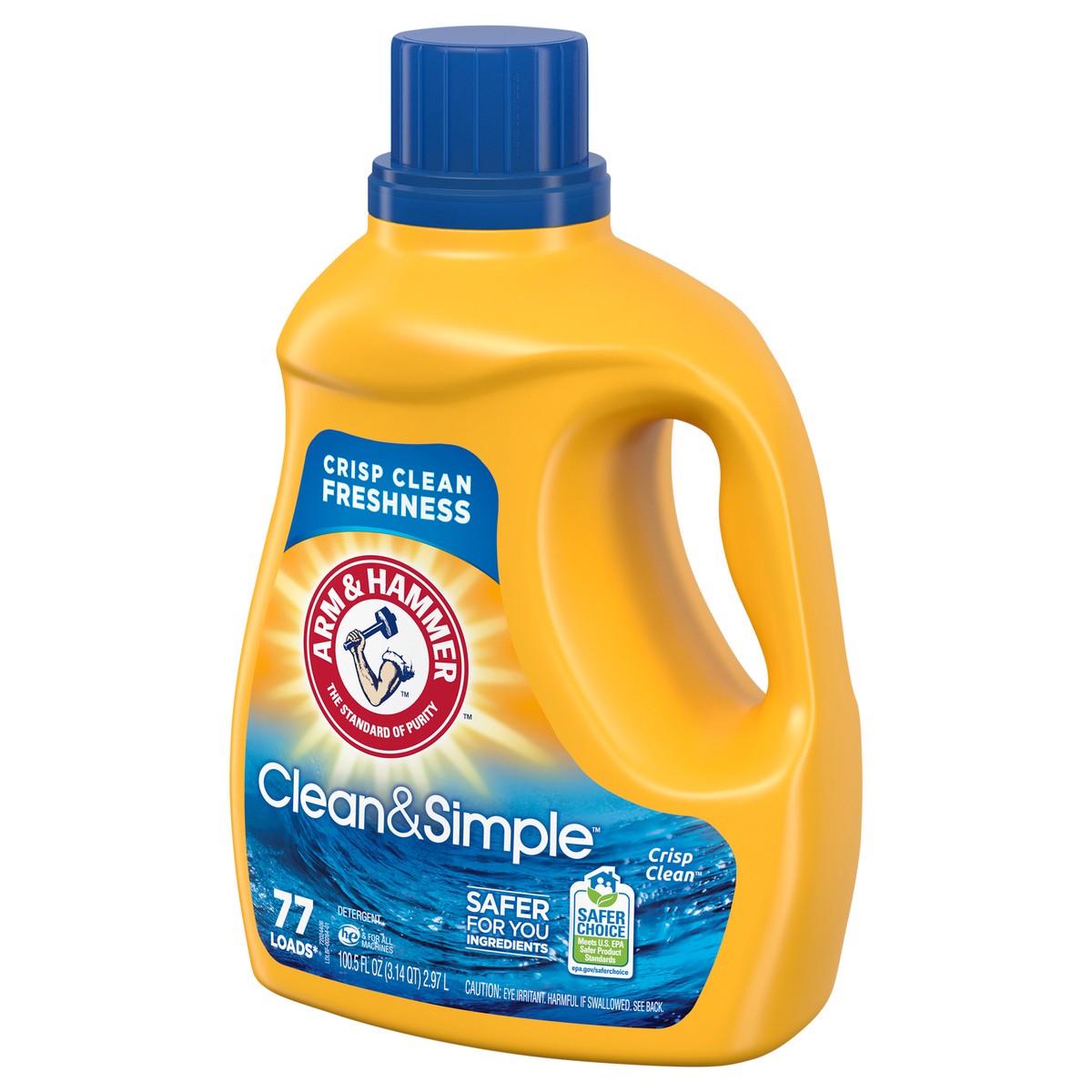 slide 3 of 9, ARM & HAMMER Clean & Simple, 77 Loads Liquid Laundry Detergent, 100.5 Fl oz, 118 oz