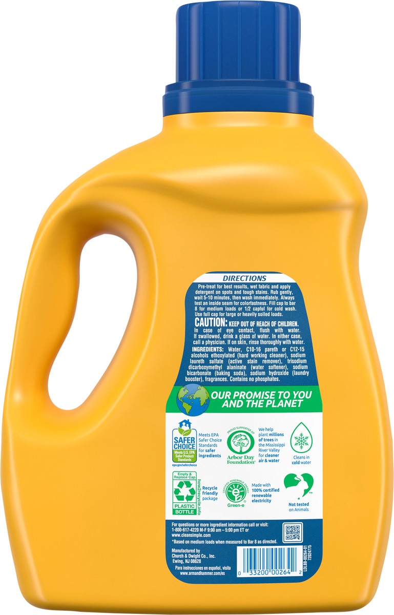 slide 5 of 9, ARM & HAMMER Clean & Simple, 77 Loads Liquid Laundry Detergent, 100.5 Fl oz, 118 oz
