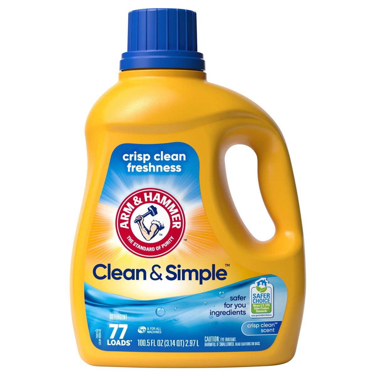 slide 1 of 9, ARM & HAMMER Clean & Simple, 77 Loads Liquid Laundry Detergent, 100.5 Fl oz, 118 oz