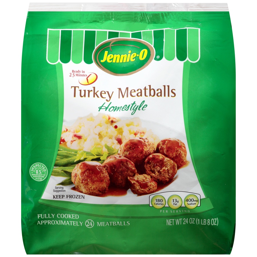 slide 1 of 8, Jennie-O Turkey Meatballs Homestyle, 24 oz