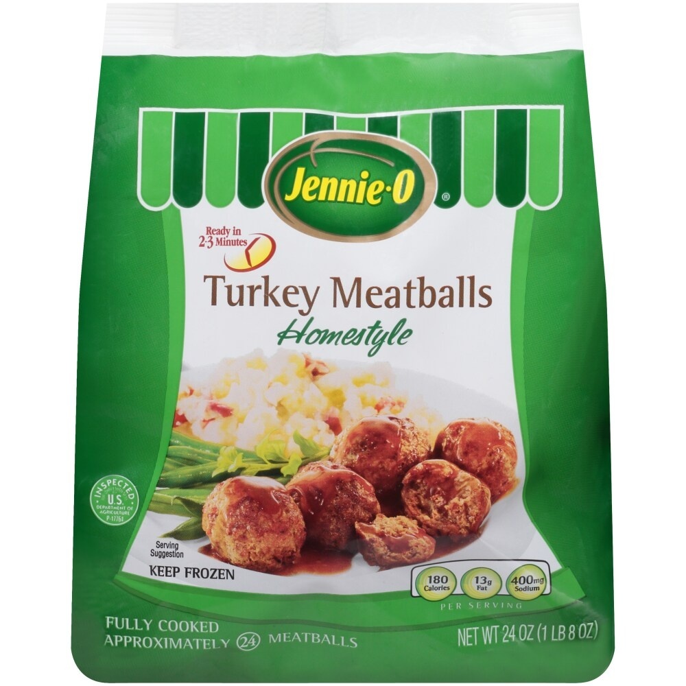 slide 1 of 8, Jennie-O Turkey Meatballs Homestyle, 24 oz