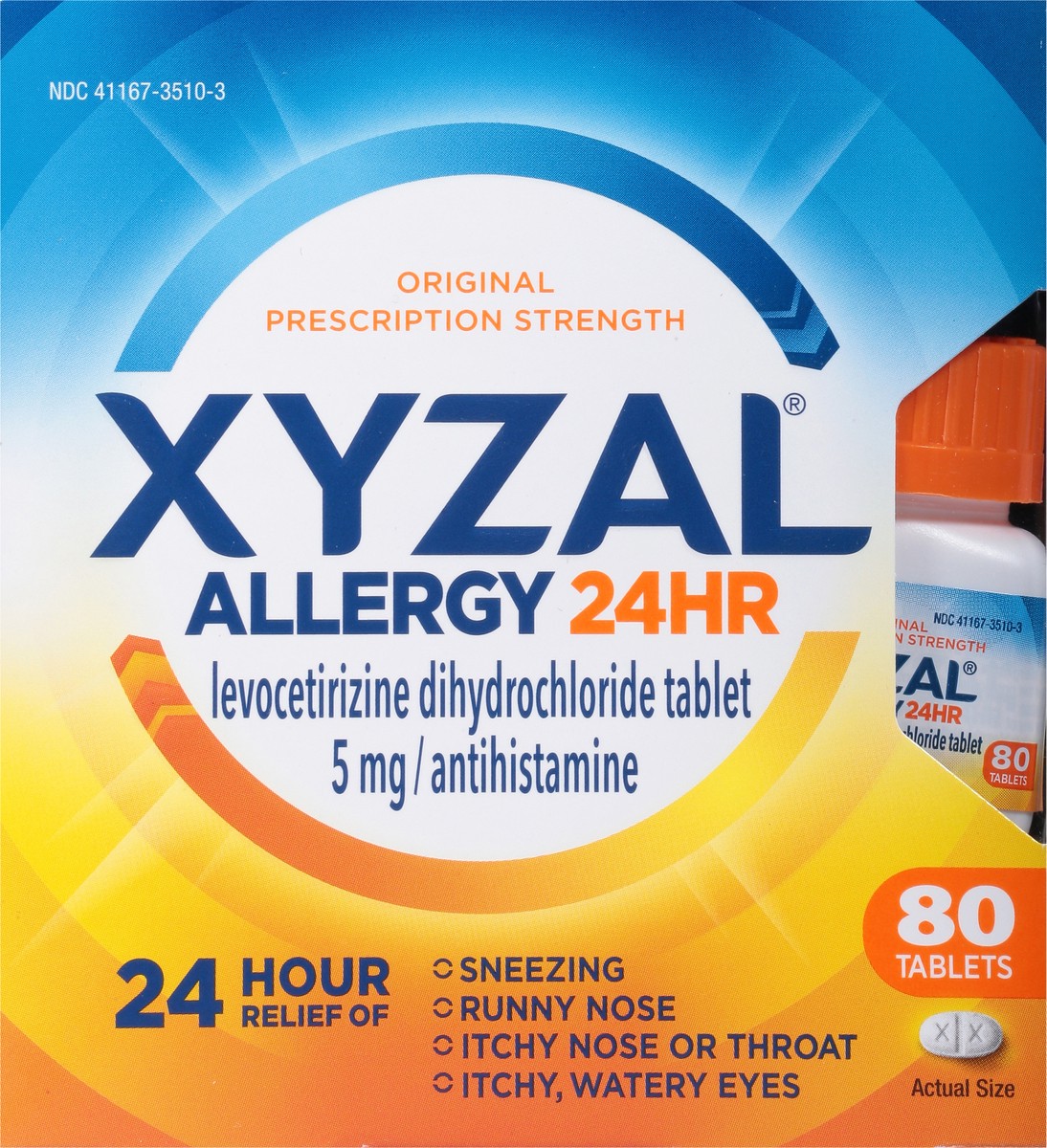 slide 6 of 9, Xyzal Allergy Relief Tablets - Levocetirizine Dihydrochloride - 80ct, 80 ct