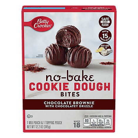 slide 1 of 1, Betty Crocker Chocolate Brownie No Bake Cookie Dough Bites, 12.2 oz