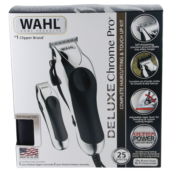 slide 1 of 5, Wahl Deluxe Chrome Pro Hair Cutting Kit, 25 pc