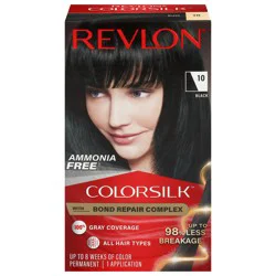 Revlon ColorSilk Beautiful Color Permanent Hair Color, 010 Black