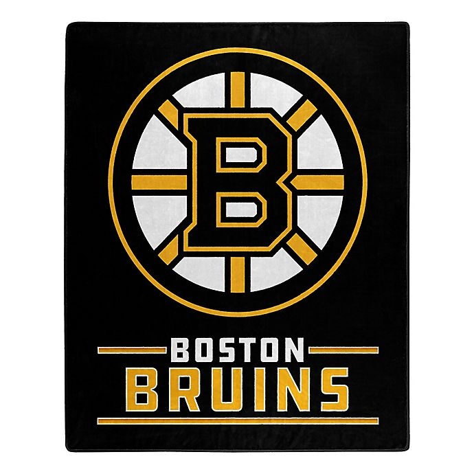 slide 1 of 1, NHL Boston Bruins Super-Plush Raschel Throw Blanket, 1 ct