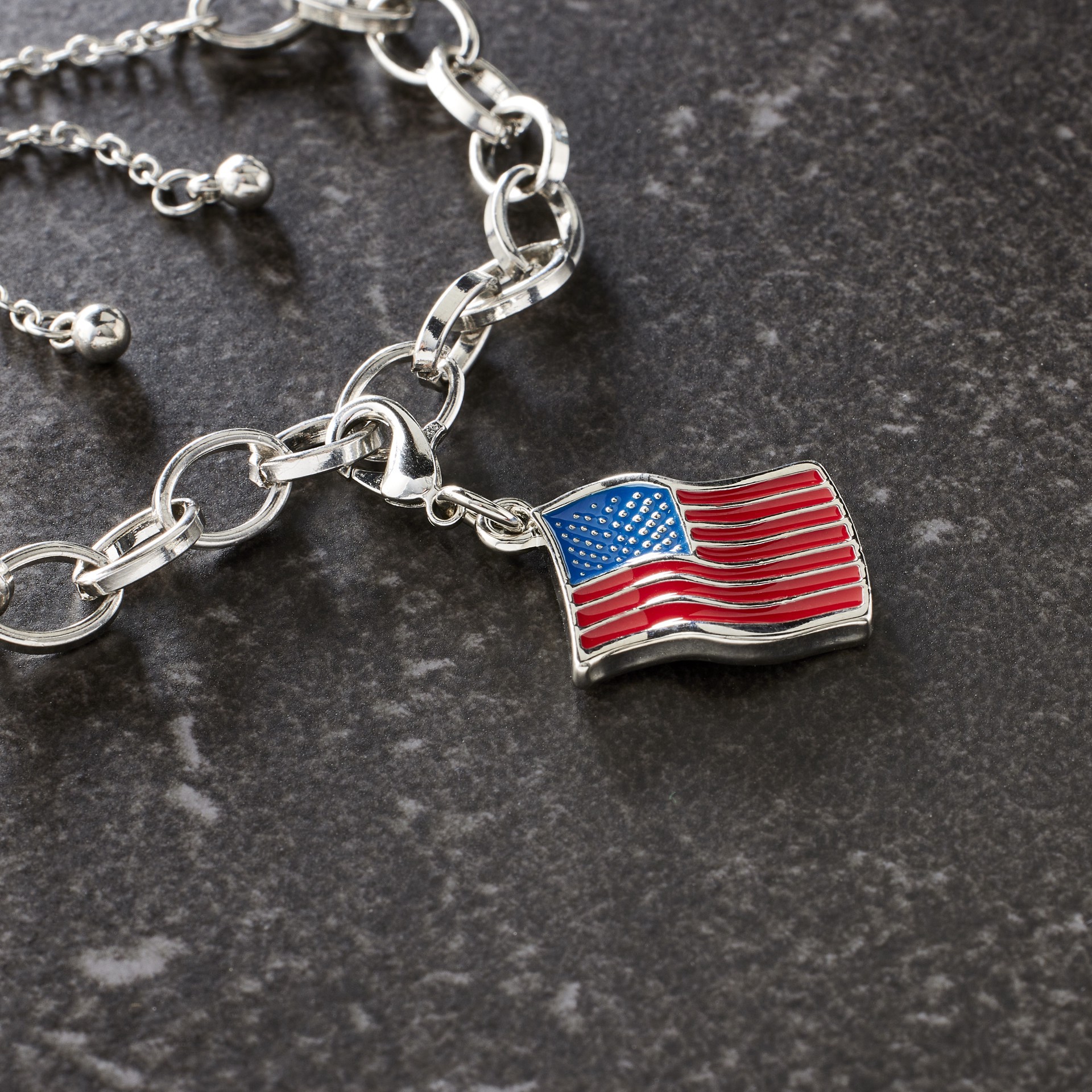 slide 2 of 3, Usa Flag Charm By Bead Landing, 17 mm charm diameter