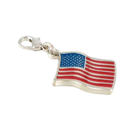 slide 1 of 3, Usa Flag Charm By Bead Landing, 17 mm charm diameter