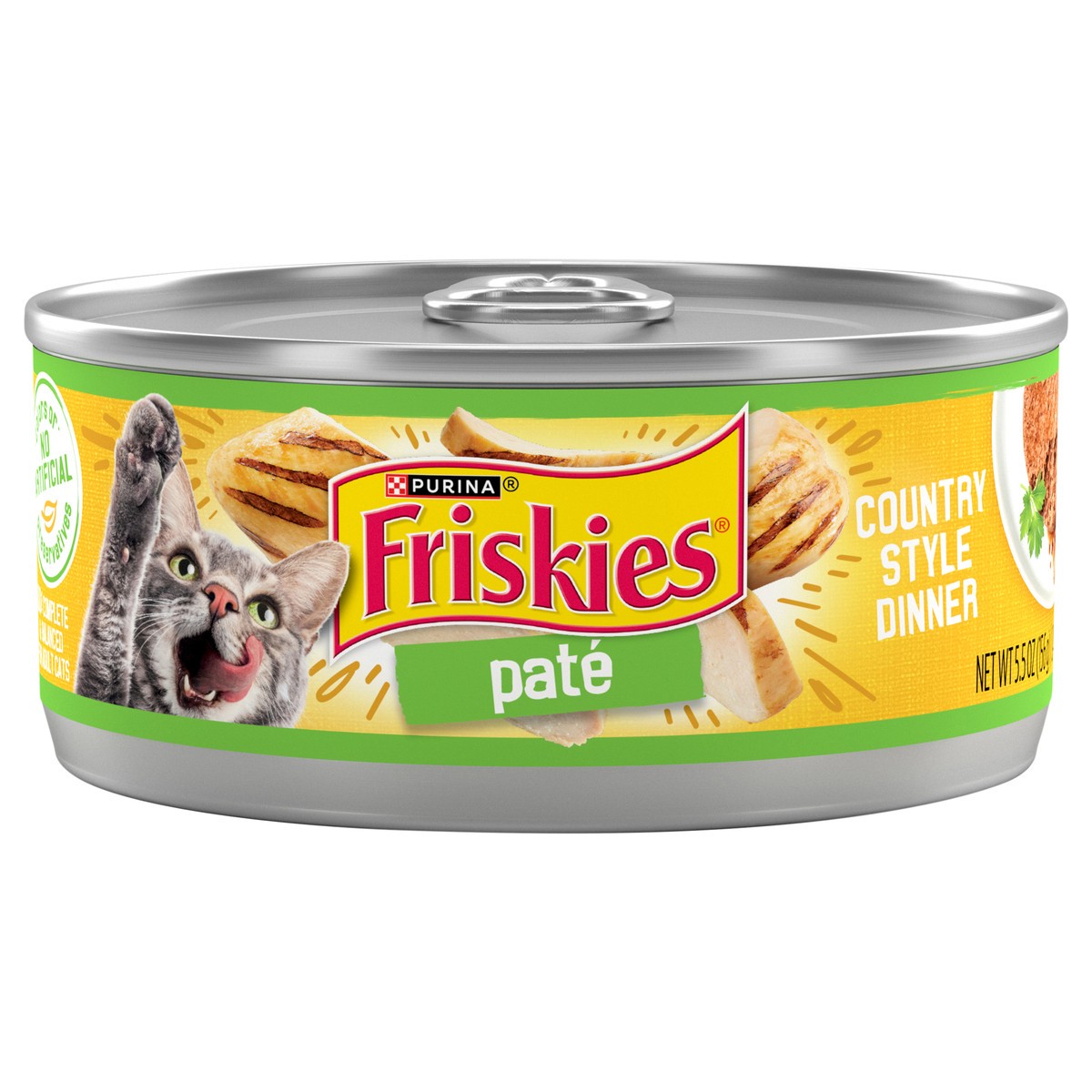 slide 1 of 7, Friskies Purina Friskies Wet Cat Food Pate, Country Style Dinner - 5.5 oz. Can, 5.5 oz