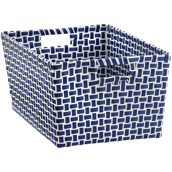 slide 1 of 1, Navy Blue and White Storage Tote Large, 1 ct