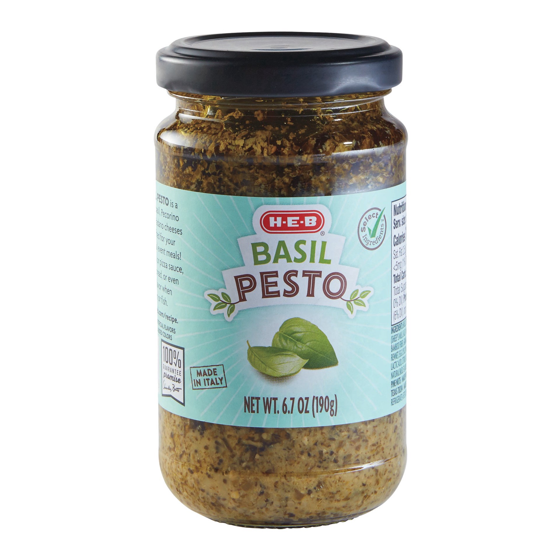 slide 1 of 1, H-E-B Basil Pesto, 6.7 oz