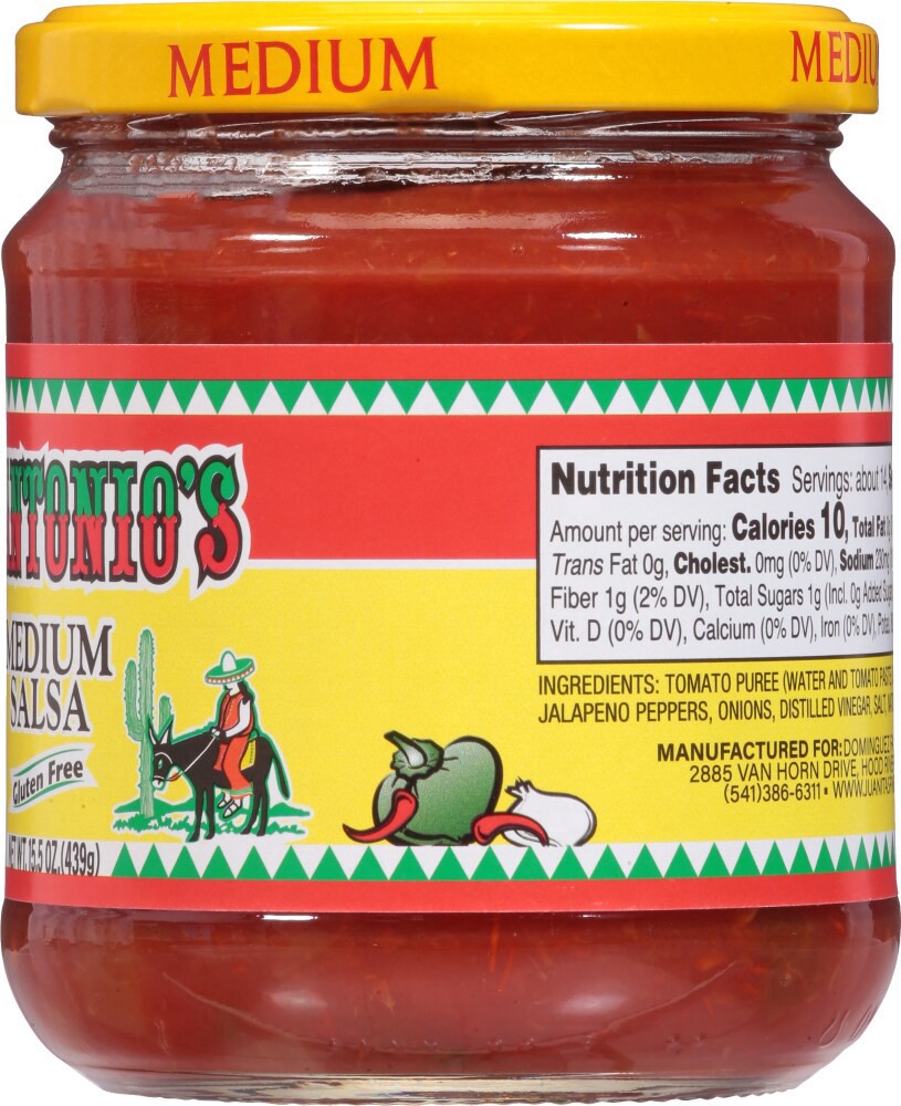 slide 3 of 4, Juantonio's Medium Salsa, 15.5 oz