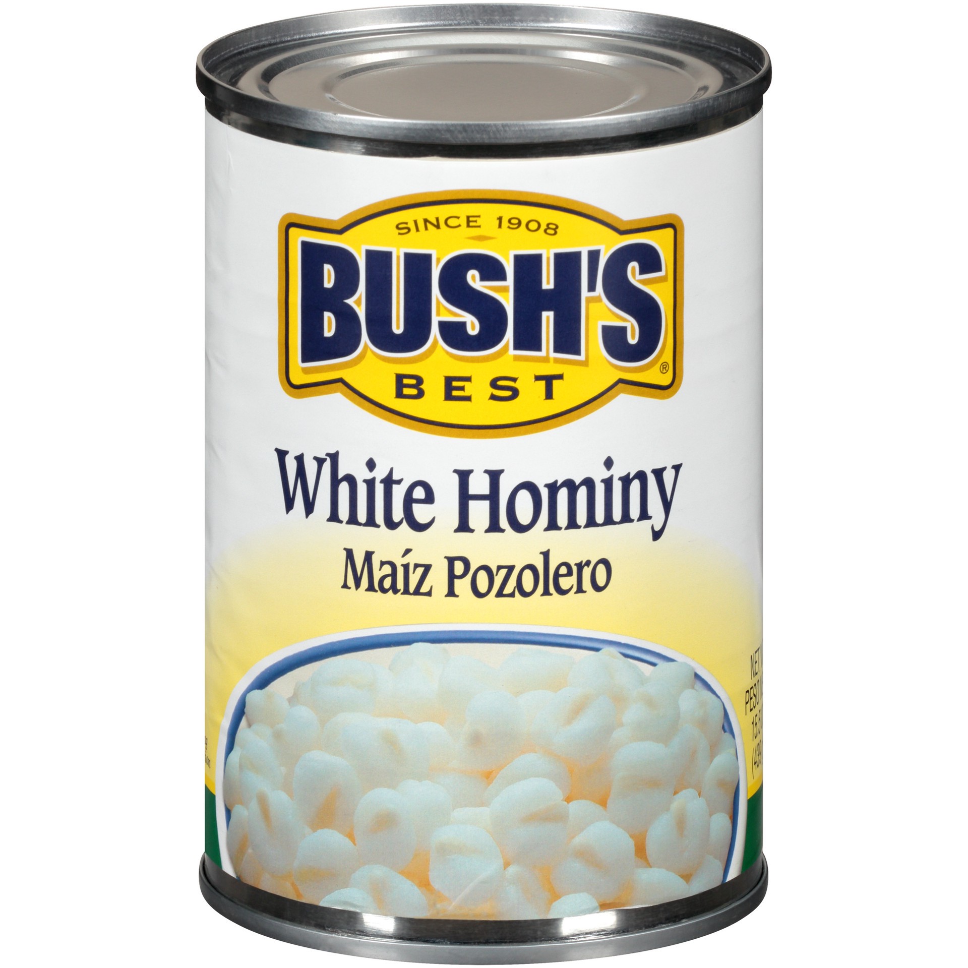 slide 5 of 5, Bush's Best Bush's White Hominy 15.5 oz, 14.5 oz