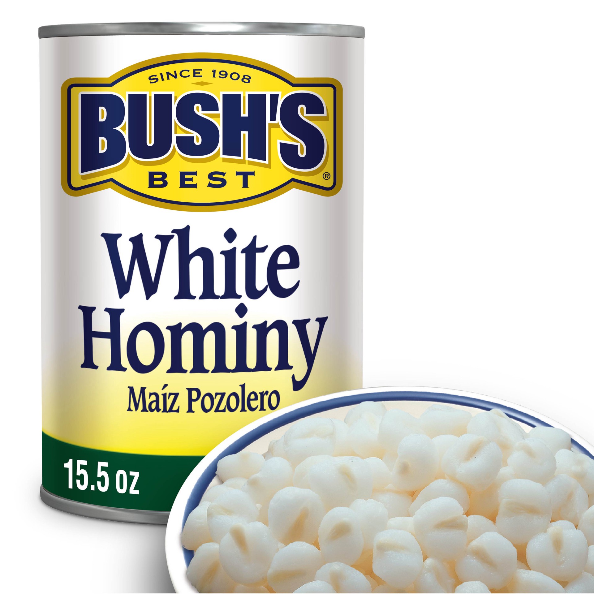 slide 4 of 5, Bush's Best Bush's White Hominy 15.5 oz, 14.5 oz