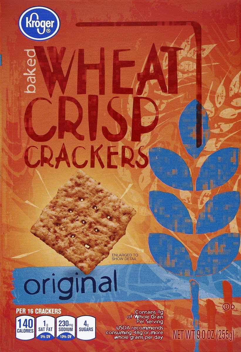 slide 4 of 4, Kroger Baked Wheat Crisp Crackers - Original, 9 oz