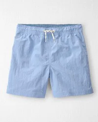 Littleplanet Boys Recycled Solid Swim Trunks Blue Flag 5