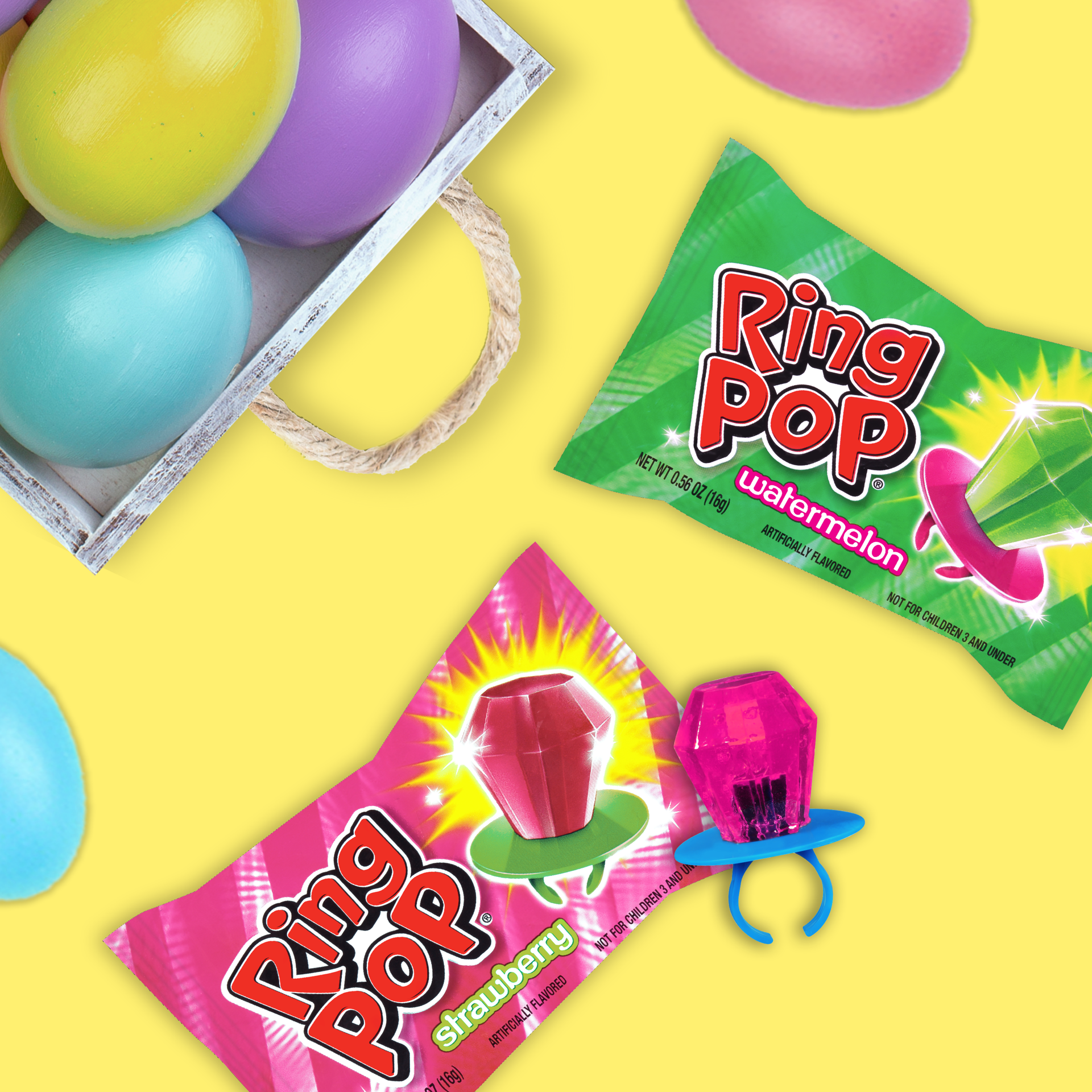 slide 2 of 3, Ring Pop Individually Wrapped Bulk Variety Party Pack Lollipop Suckers, Assorted Flavor, 3 Count, 0.5 oz