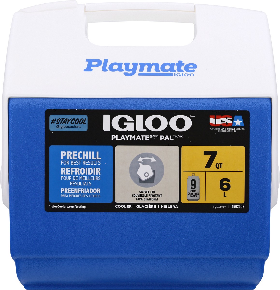 slide 1 of 9, Igloo Playmate Pal 7 Quarts Blue/White Cooler 1 ea, 1 ct