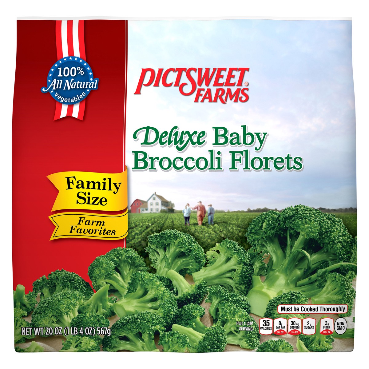 slide 3 of 3, PictSweet Broccoli Florets, 20 oz
