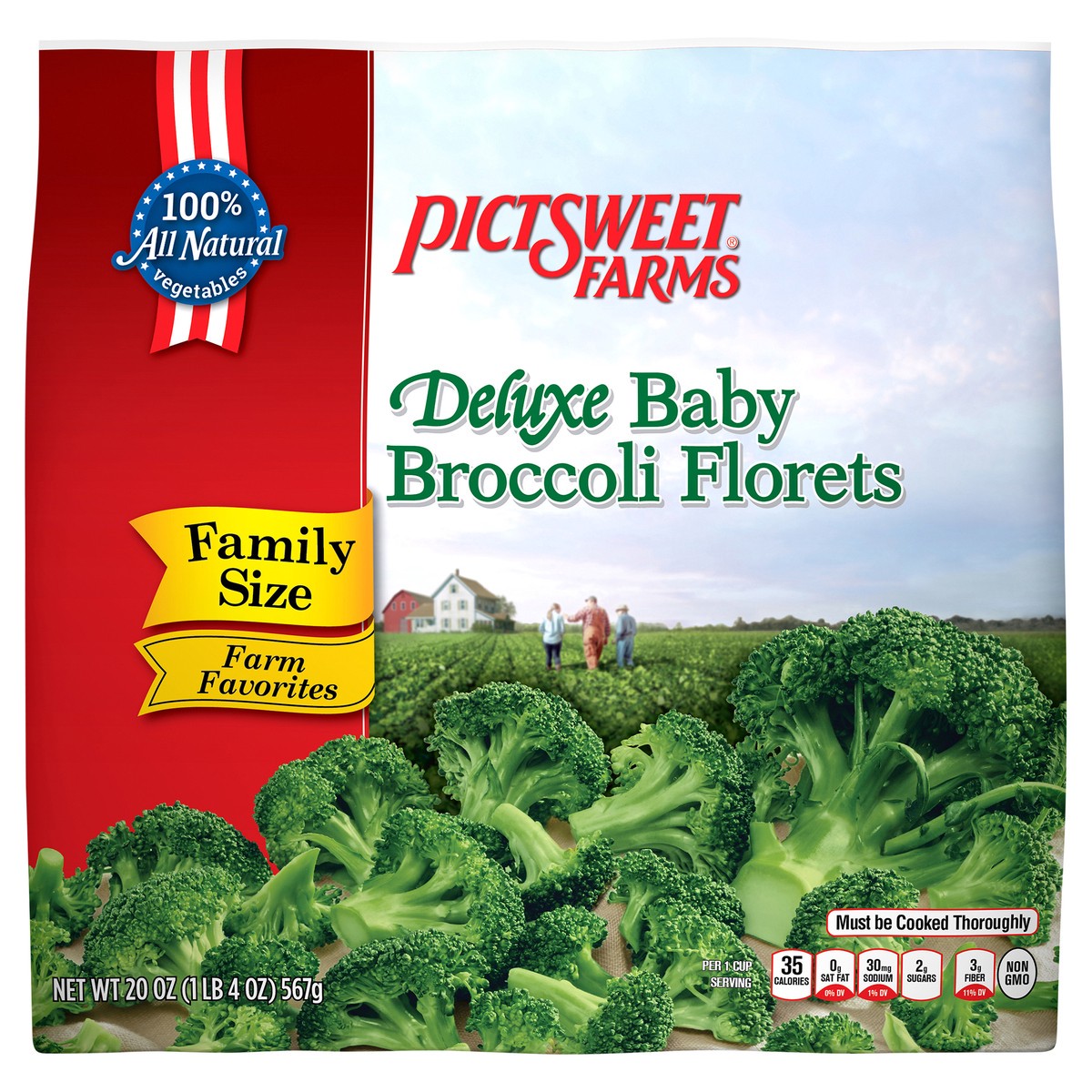 slide 1 of 3, PictSweet Broccoli Florets, 20 oz