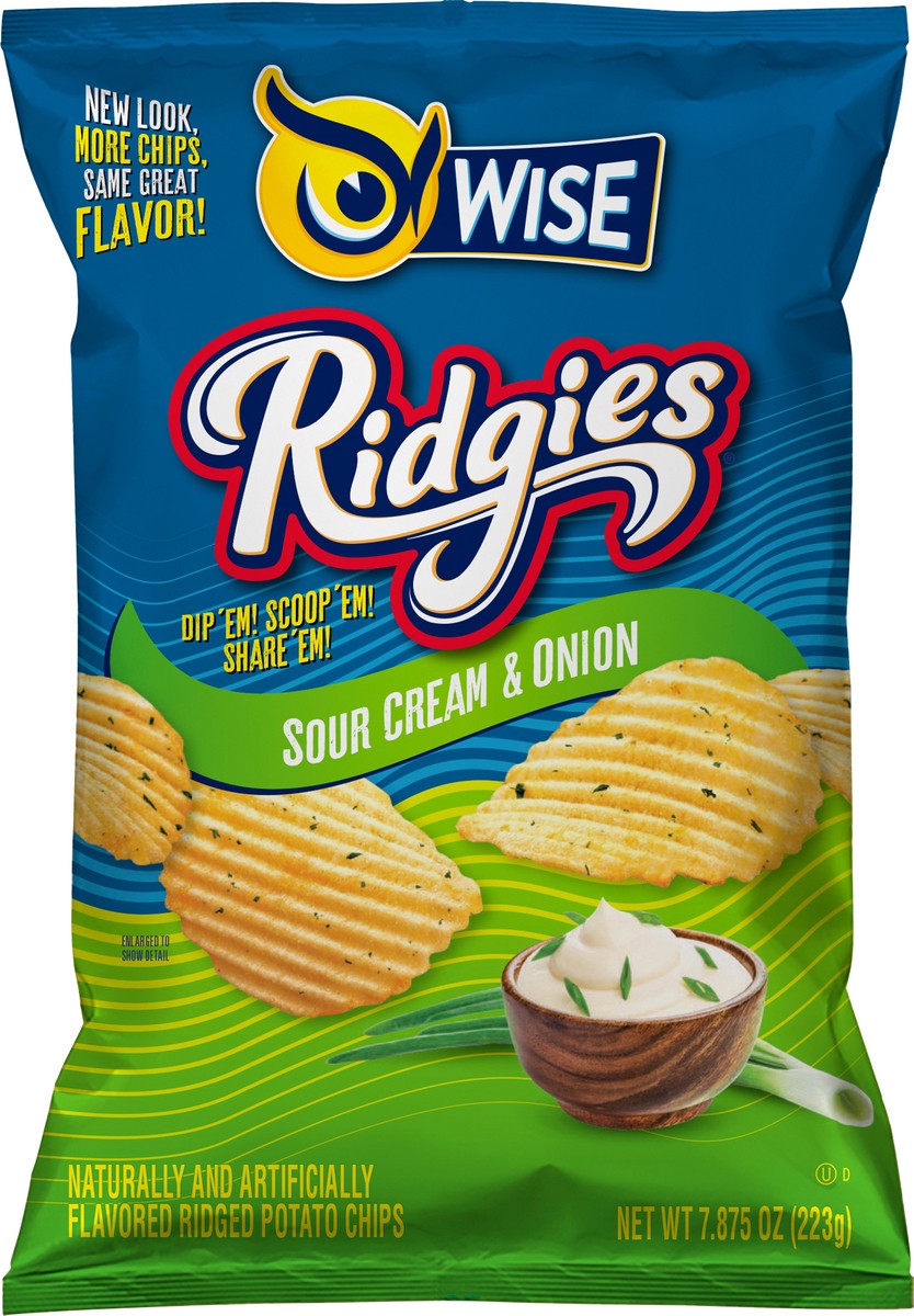 slide 2 of 3, Wise Ridgies Sour Cream Onion 7.875 OZ., 7.875 oz