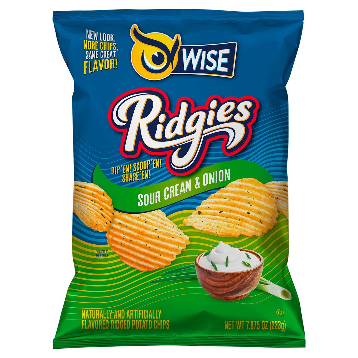 slide 1 of 3, Wise Ridgies Sour Cream Onion 7.875 OZ., 7.875 oz