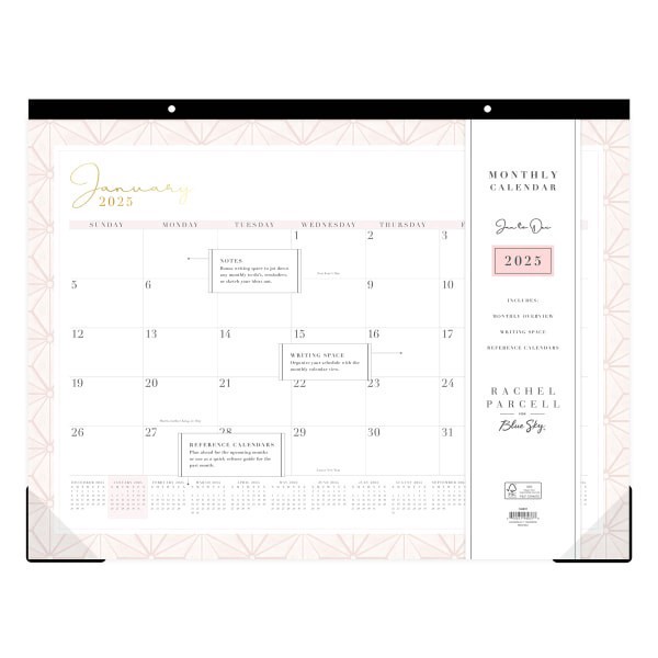 slide 2 of 2, 2025 Blue Sky Monthly Desk Pad Calendar, 22"" X 17"", Lacey, January To December, 148937, 1 ct
