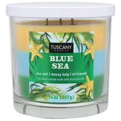 Tuscany Candle Blue Sea Scent Triple-Pour Jar Candle, 14 oz