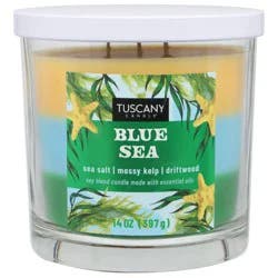 Tuscany Candle Blue Sea Scent Triple-Pour Jar Candle, 14 oz