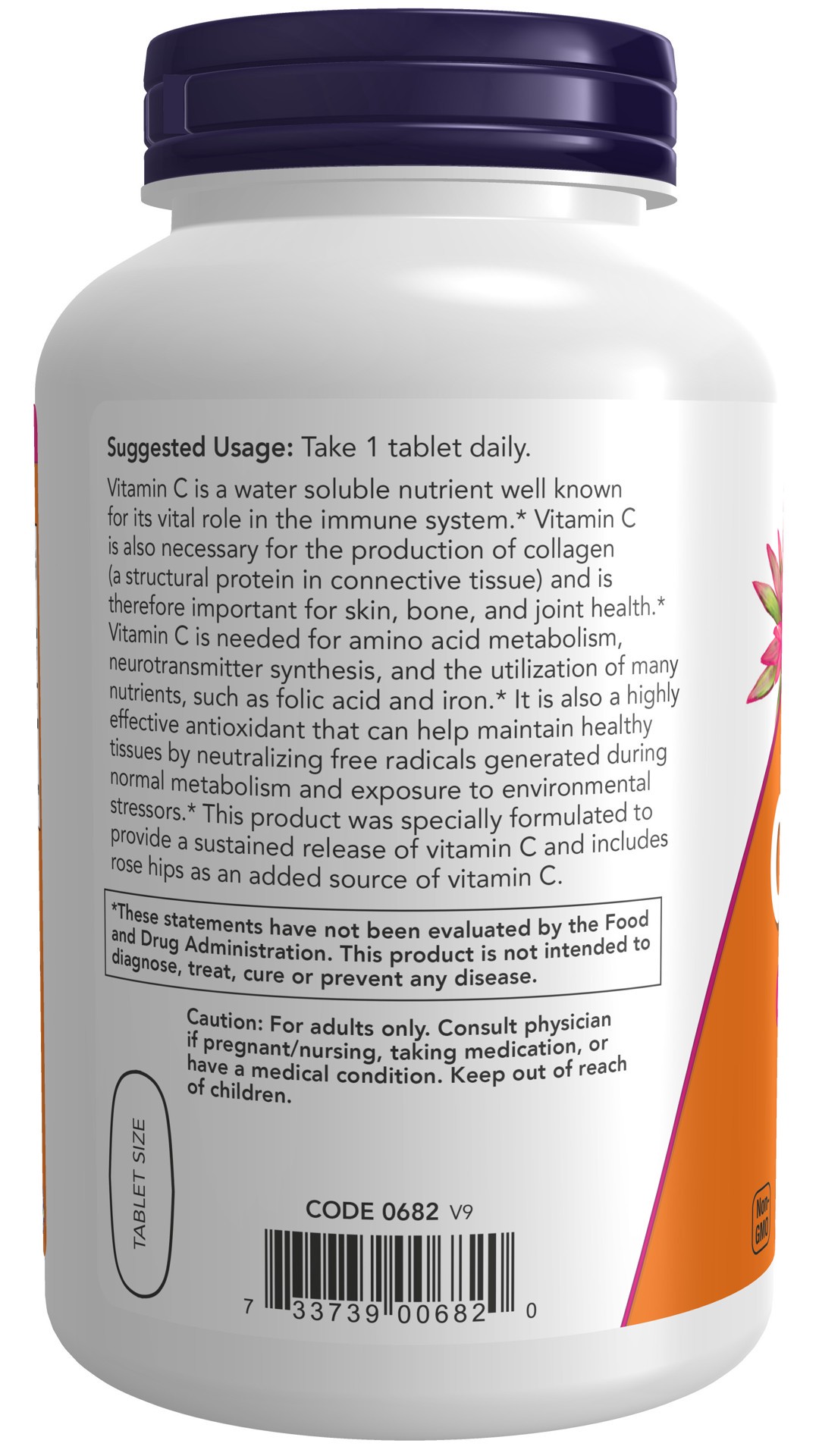 slide 2 of 4, NOW Supplements, Vitamin C-1,000 with Rose Hips, Sustained Release, Antioxidant Protection*, 250 Tablets, 250 ct