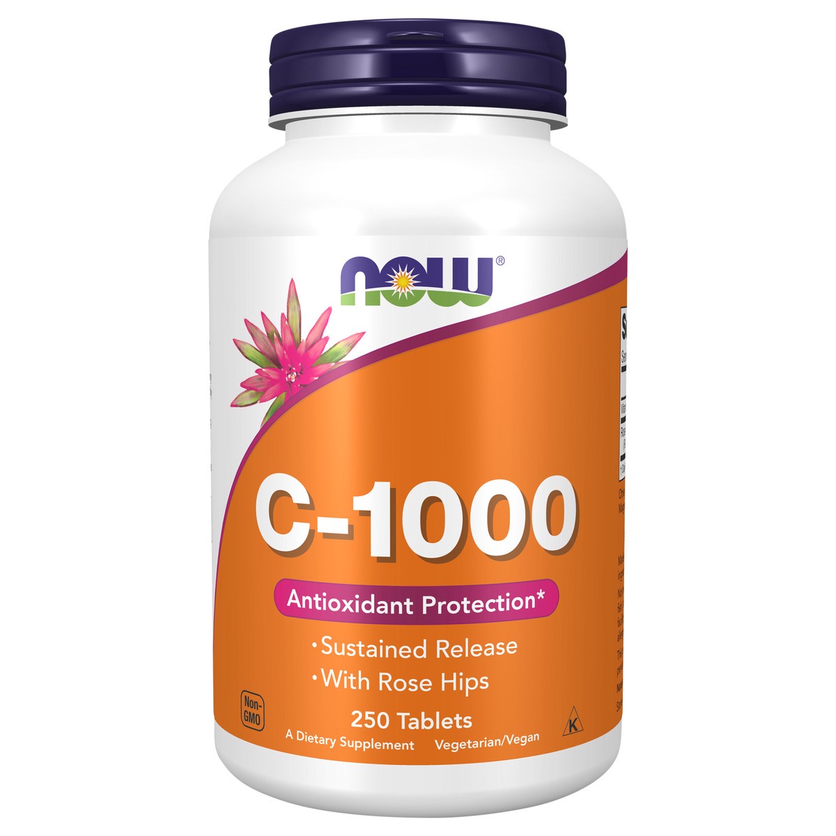 slide 1 of 4, NOW Supplements, Vitamin C-1,000 with Rose Hips, Sustained Release, Antioxidant Protection*, 250 Tablets, 250 ct