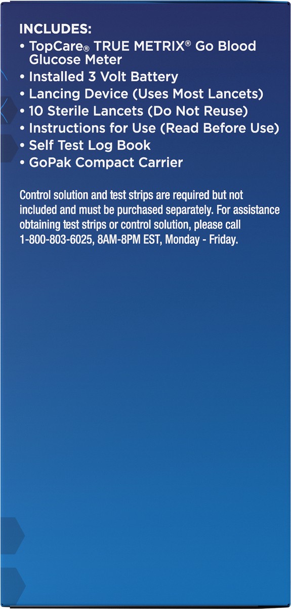 slide 10 of 11, TopCare True Metrix Go, Self Monitoring Blood Glucose Meter, 1 ct