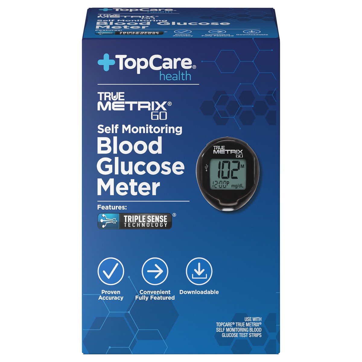 slide 7 of 11, TopCare True Metrix Go, Self Monitoring Blood Glucose Meter, 1 ct