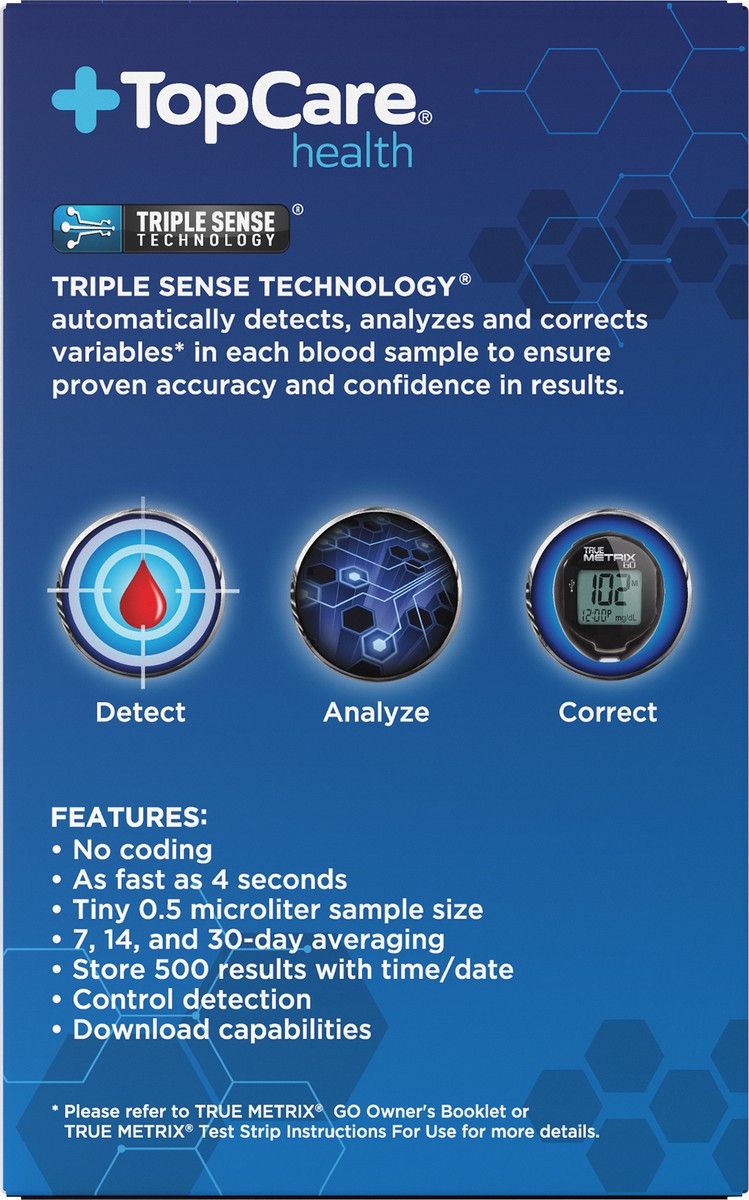 slide 3 of 11, TopCare True Metrix Go, Self Monitoring Blood Glucose Meter, 1 ct