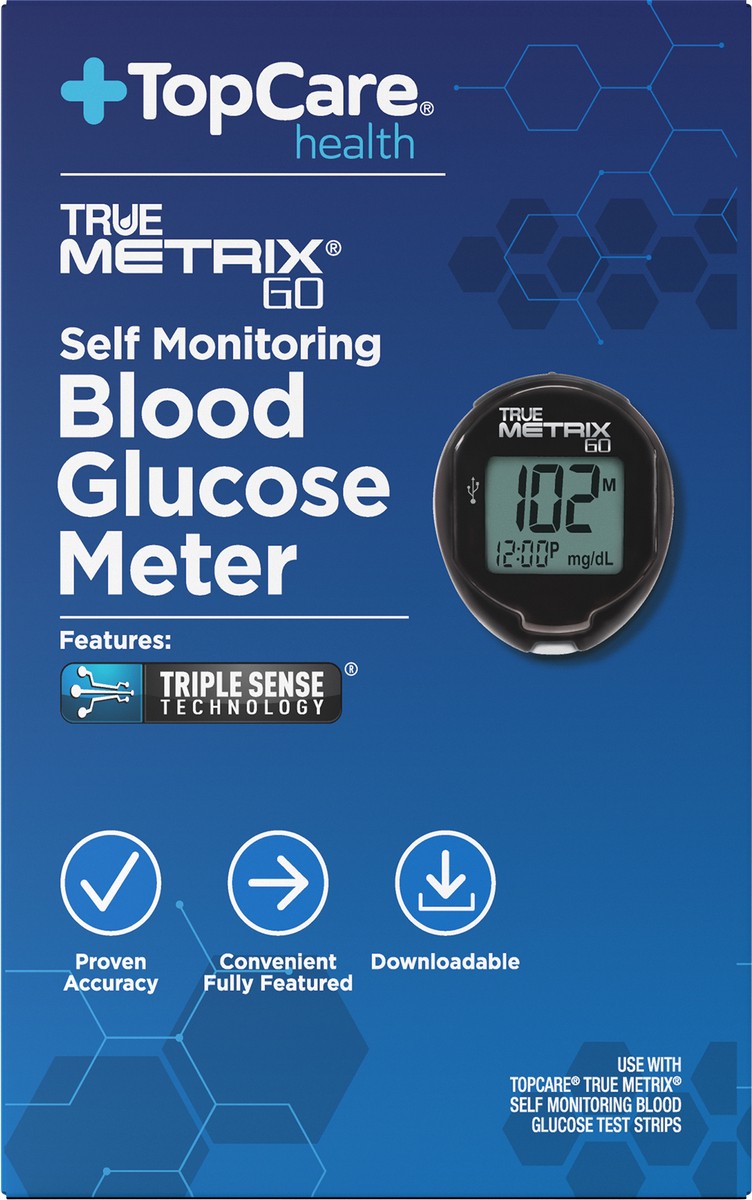 slide 2 of 11, TopCare True Metrix Go, Self Monitoring Blood Glucose Meter, 1 ct