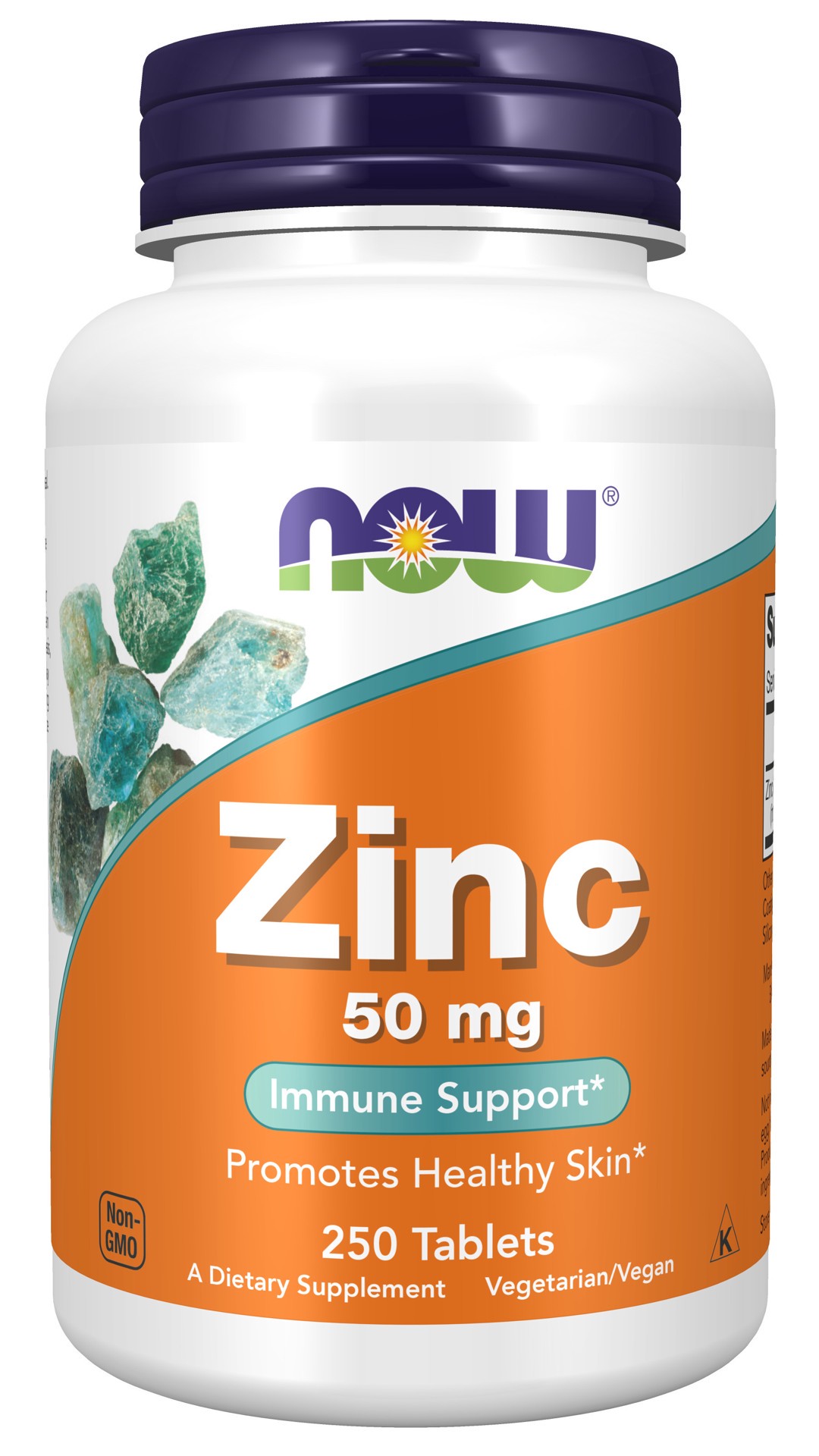 slide 1 of 4, NOW Zinc 50 mg - 250 Tablets, 250 ct