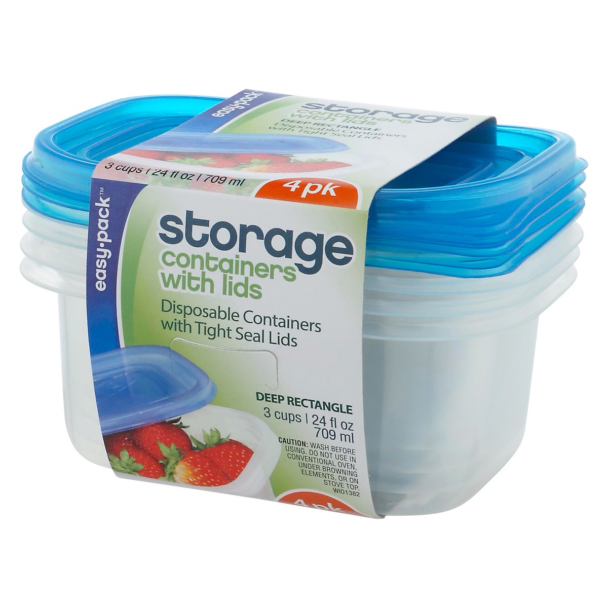 slide 2 of 12, Easy Pack Deep Rectangle Storage Containers with Lids 4 ea, 4 ct