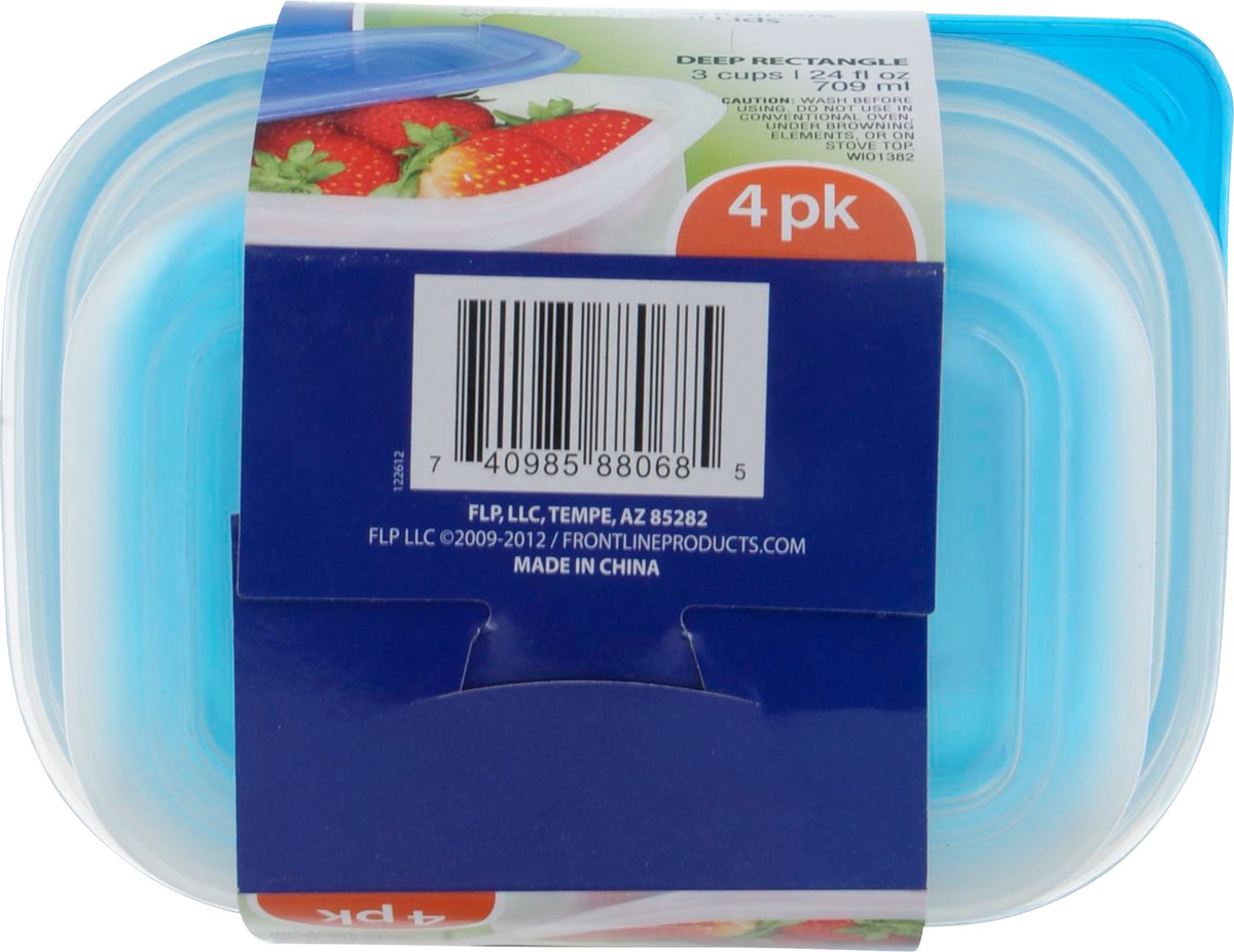 slide 3 of 12, Easy Pack Deep Rectangle Storage Containers with Lids 4 ea, 4 ct