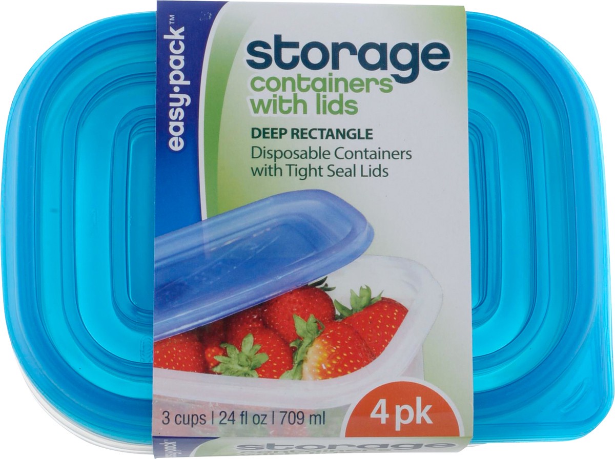 slide 5 of 12, Easy Pack Deep Rectangle Storage Containers with Lids 4 ea, 4 ct