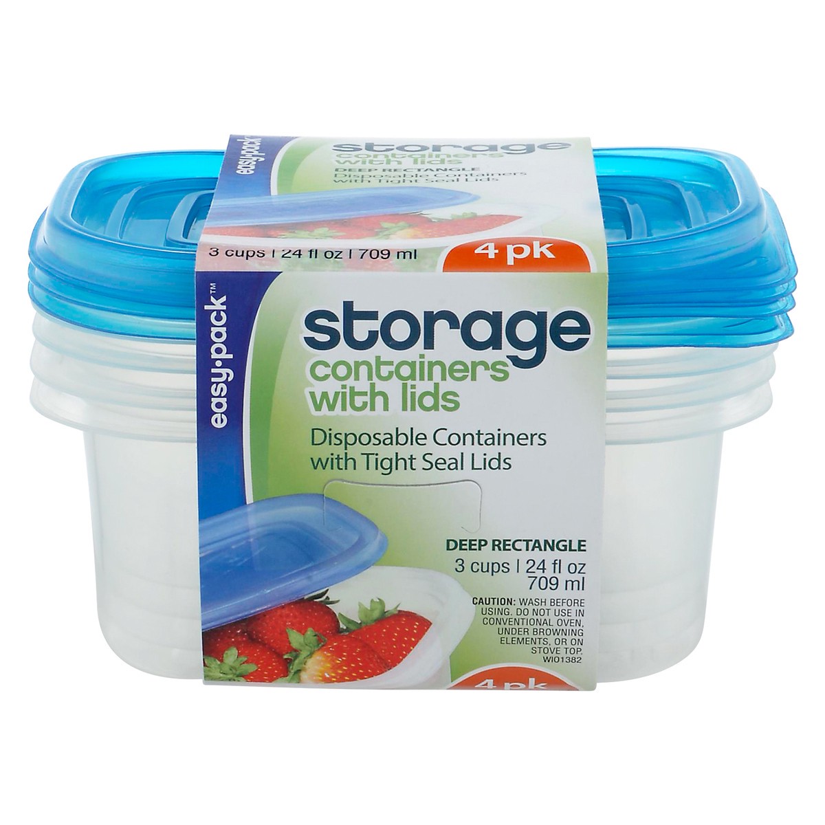 slide 8 of 12, Easy Pack Deep Rectangle Storage Containers with Lids 4 ea, 4 ct