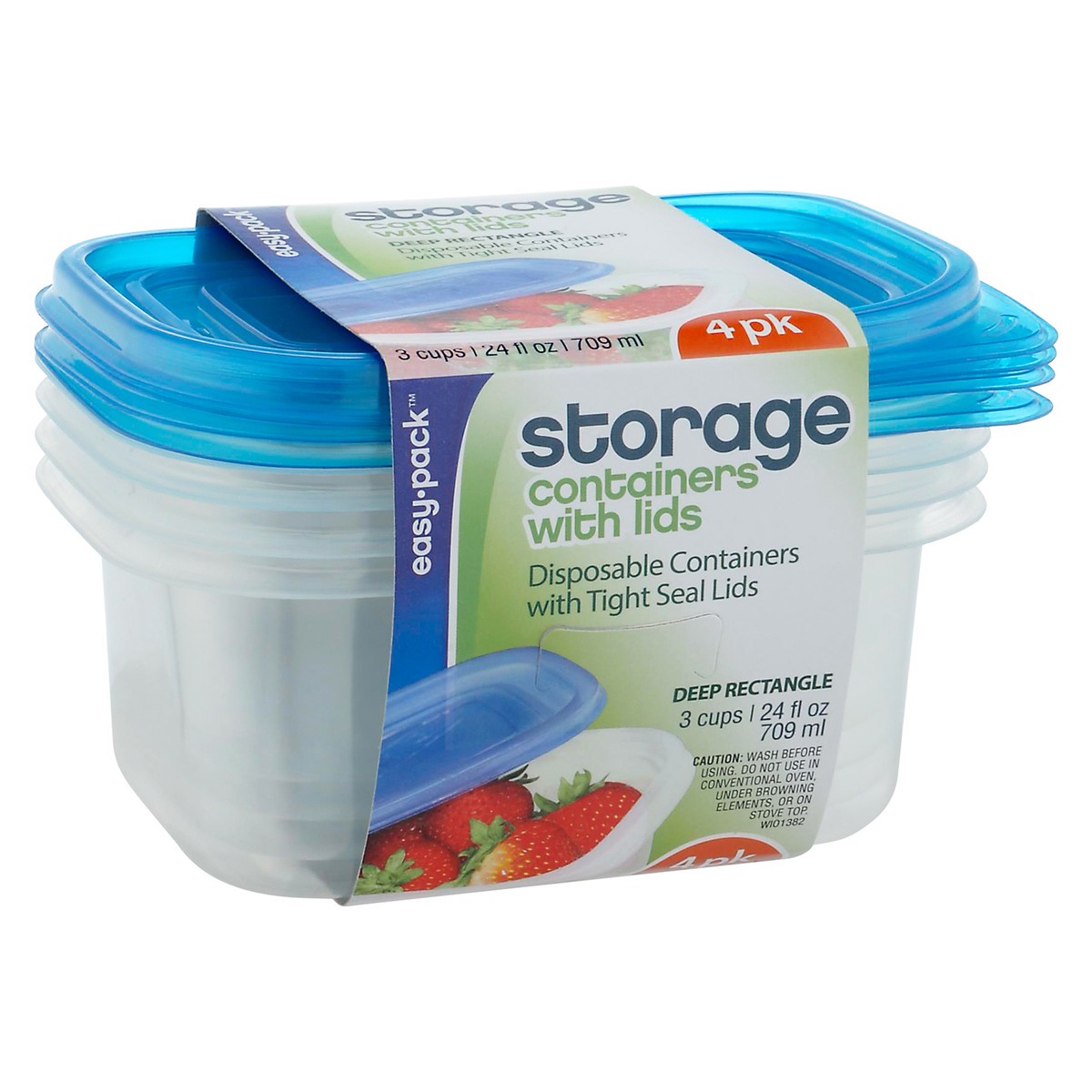 slide 10 of 12, Easy Pack Deep Rectangle Storage Containers with Lids 4 ea, 4 ct