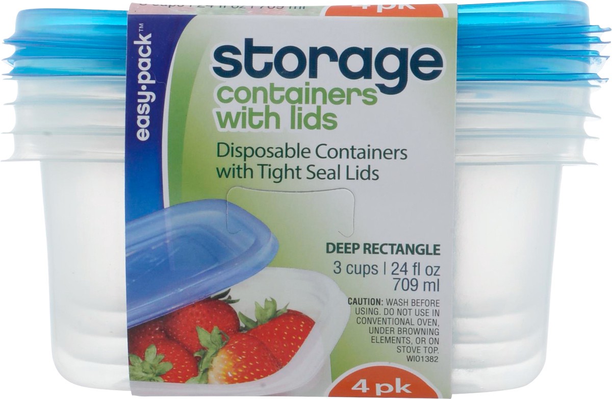 slide 11 of 12, Easy Pack Deep Rectangle Storage Containers with Lids 4 ea, 4 ct