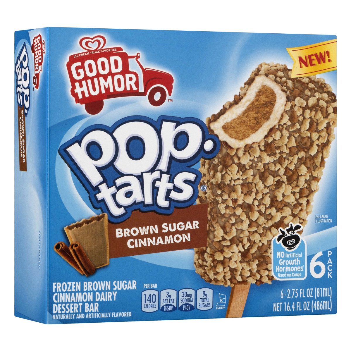 slide 4 of 10, Good Humor Pop-Tart Frozen Treats Brown Sugar Cinnamon, 16.4 oz, 6 Count , 16.4 oz