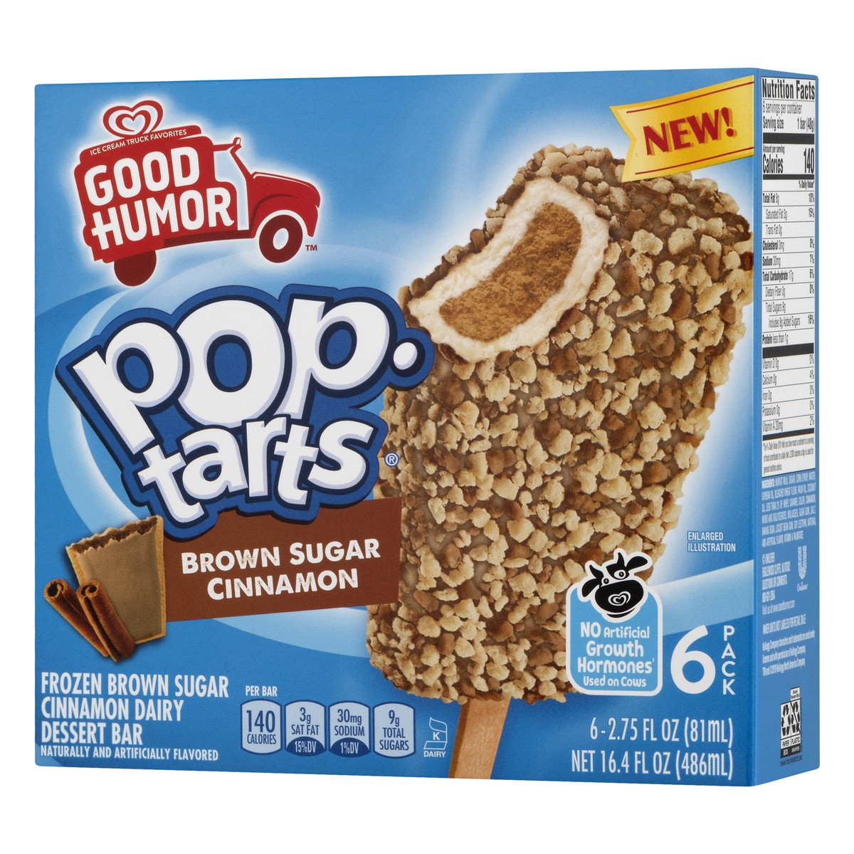 slide 9 of 10, Good Humor Pop-Tart Frozen Treats Brown Sugar Cinnamon, 16.4 oz, 6 Count , 16.4 oz