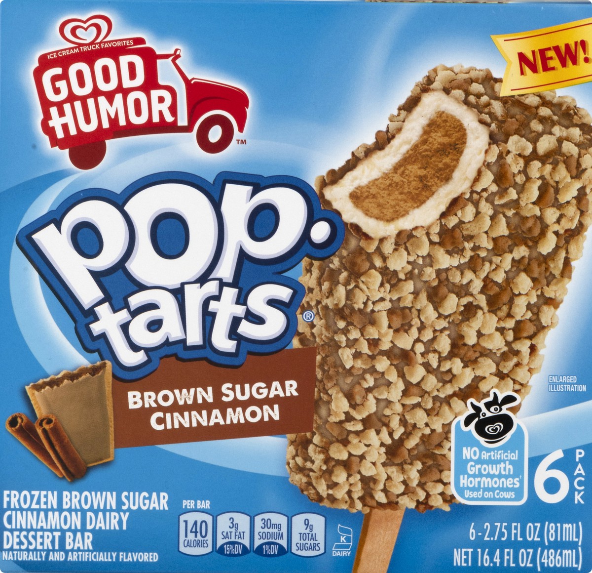 slide 10 of 10, Good Humor Pop-Tart Frozen Treats Brown Sugar Cinnamon, 16.4 oz, 6 Count , 16.4 oz