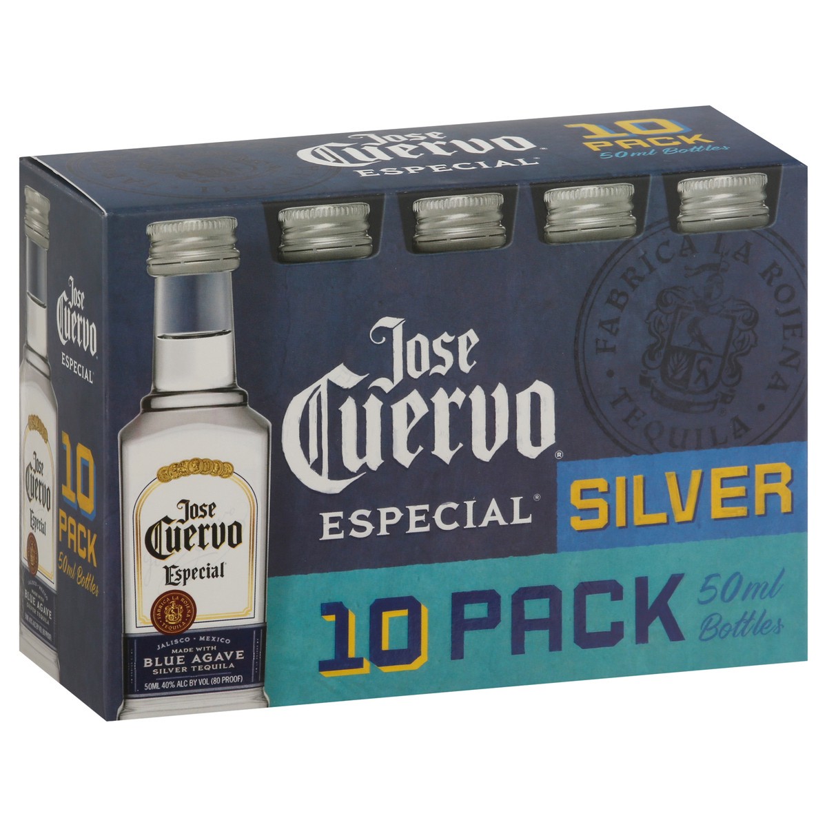 slide 9 of 9, Jose Cuervo Especial Sliver Tequila 10- 50 ml Bottles, 10 ct