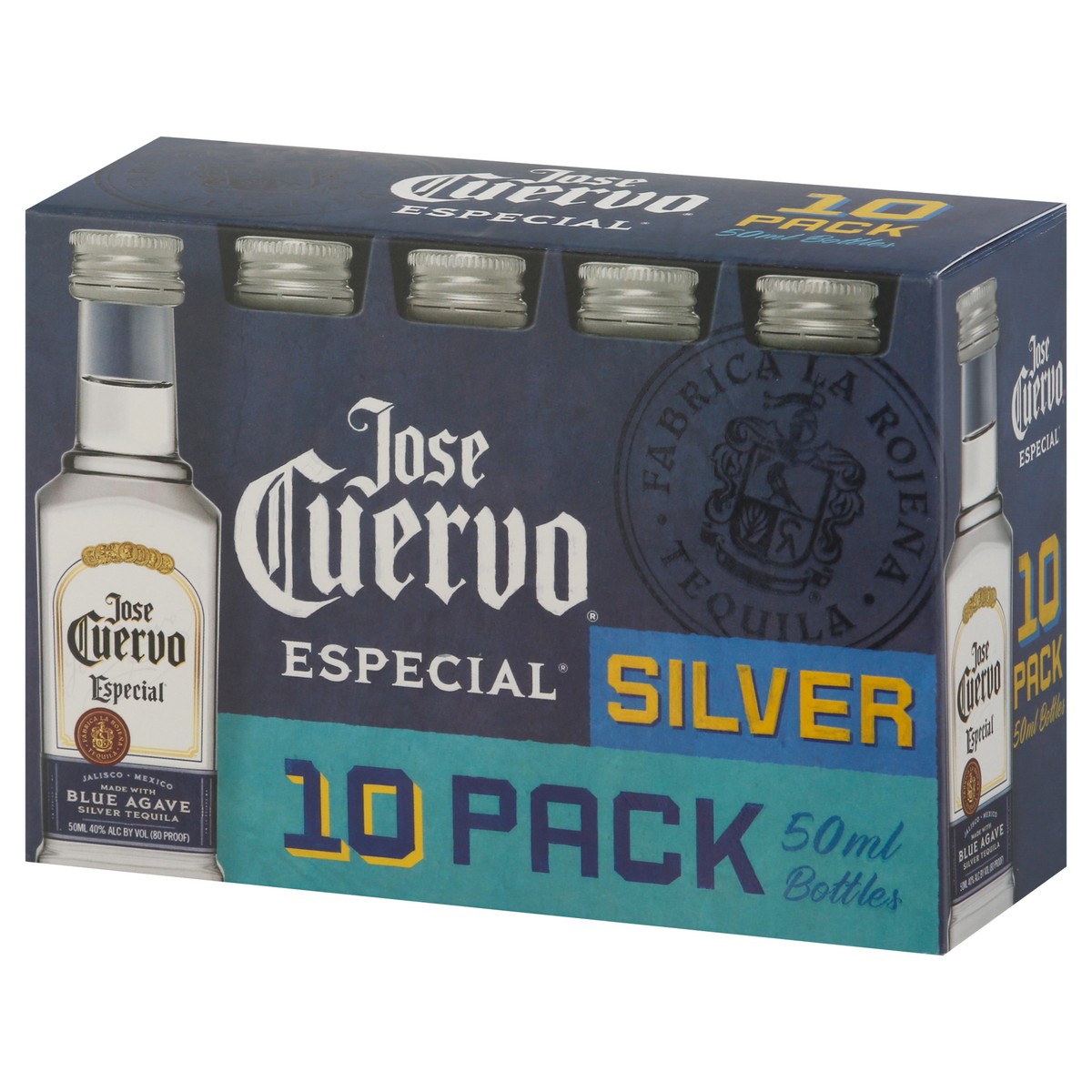 slide 8 of 9, Jose Cuervo Especial Sliver Tequila 10- 50 ml Bottles, 10 ct