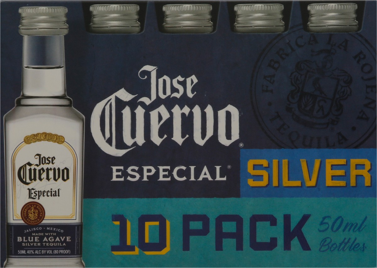 slide 5 of 9, Jose Cuervo Especial Sliver Tequila 10- 50 ml Bottles, 10 ct