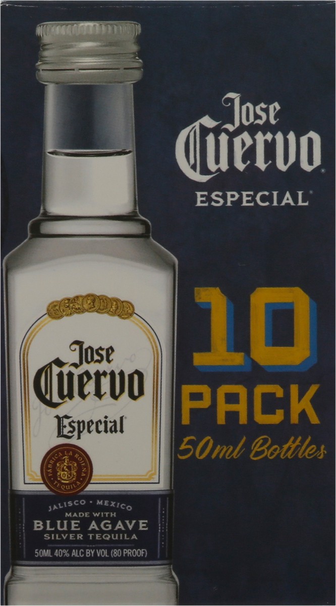 slide 4 of 9, Jose Cuervo Especial Sliver Tequila 10- 50 ml Bottles, 10 ct